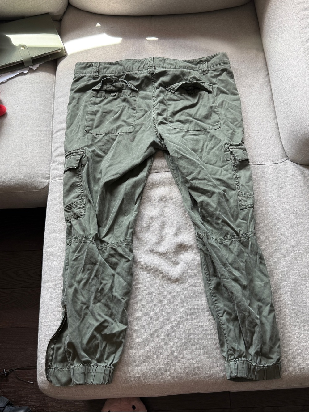 LOFT Olive Green Cargo Pants - Picture 3 of 6
